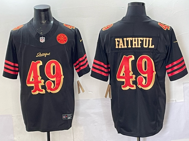 Men San Francisco 49ers #49 Faithful black 2025 Nike NFL Jersey 020->san francisco 49ers->NFL Jersey